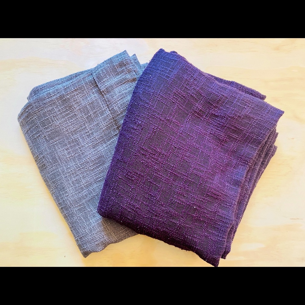 Threshold Soft Sheer Curtain Panels (30” x 80”) Gray & Plum